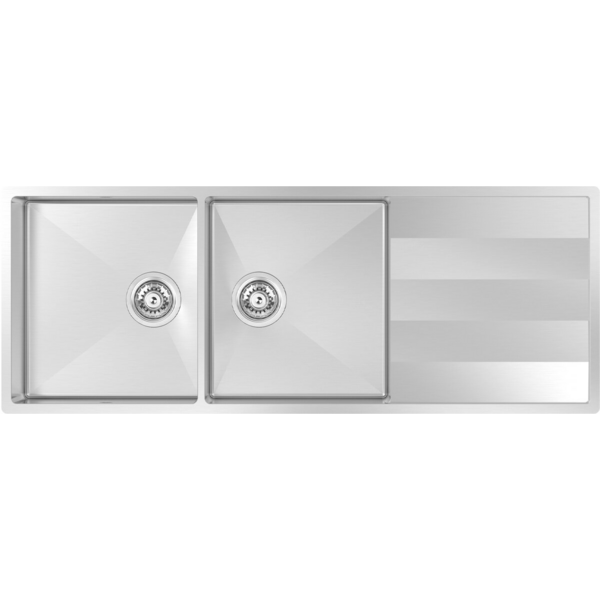 Abey Lugano Double Bowl Sink with Drainer ST340DU