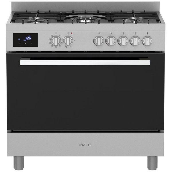 Inalto 90cm Dual Fuel Freestanding Stove Stainless Steel RU9EGB1