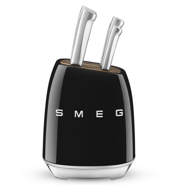 Smeg 50s Retro Style 6 Piece Knife Block Set Black KBSF02BL