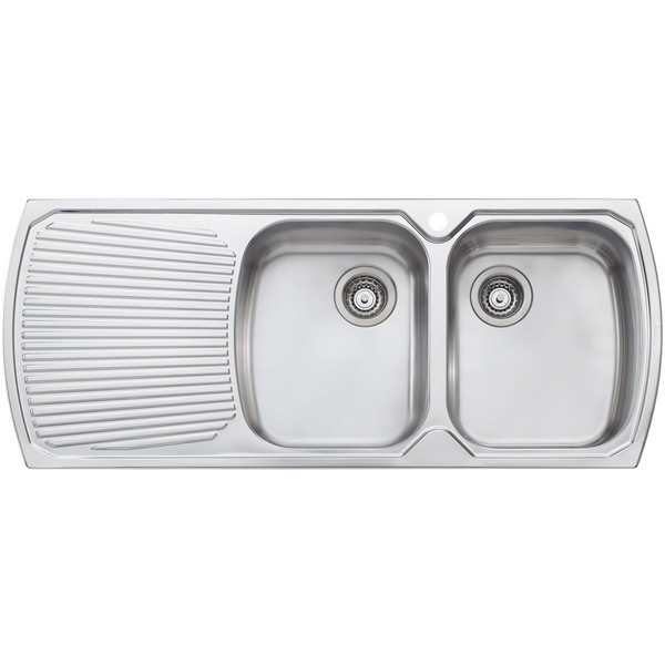 Oliveri Monet Double Bowl Left Hand Drainer Topmount Sink MO772