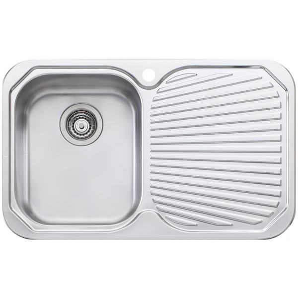 Oliveri Petite Single Bowl Right Hand Drainer Topmount Sink PE321