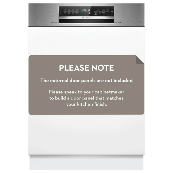 Bosch 60cm Series 8 Semi Integrated Dishwasher Brushed Steel SBI8ECS01A
