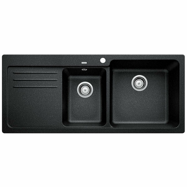 Blanco Bowl and 3/4 Inset Sink with Left Hand Drainer Anthracite NAYA8SRK5