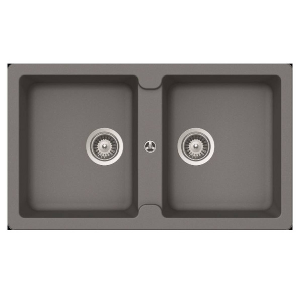 Abey Schock Typos N200 Double Bowl Sink with No Taphole - Croma TN200CR-NTH