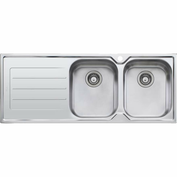 Oliveri Flinders Double Bowl Sink with Drainer FL172