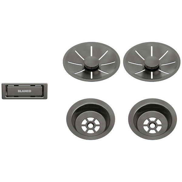 Blanco InFino Waste Kit for Double Bowl Satin Dark Steel 206901