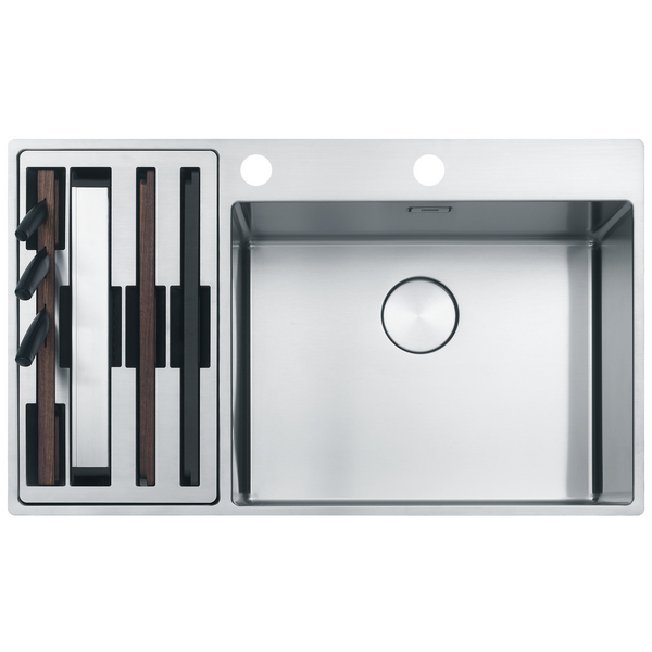 Franke Box Centre Double Bowl Sink with Small Bowl Left BWX220-54/27SBL