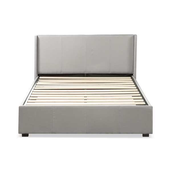 Zinus Maddon Queen Upholstered Gas Lift Storage Bed Frame Light Grey AU-FPPST1-12Q