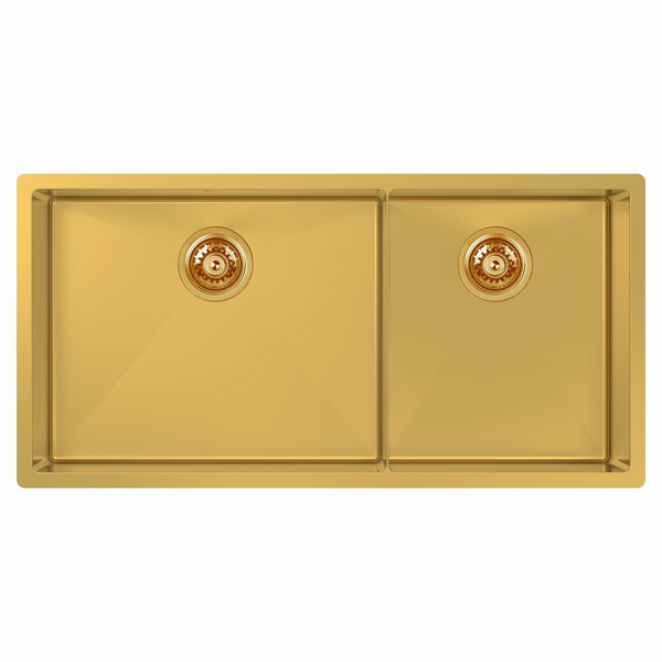 Abey Piazza 1 and 3/4 Square Bowl Sink Eureka Gold CR500DG