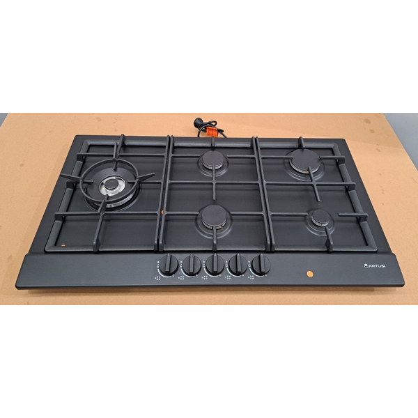 Artusi 90cm Natural Gas Cooktop Matte Black AGH91MB