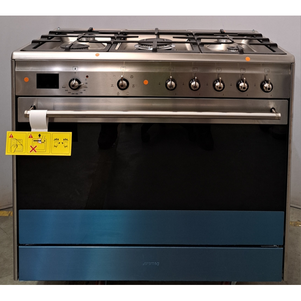 Smeg 90cm Classic Freestanding Dual Fuel Oven-Stainless Steel FS9606XS1