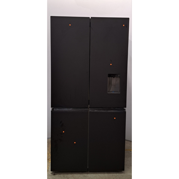 Fisher & Paykel Series 7 690L Quad Door Refrigerator with Ice and Water Matte Black Glass RF730QZUVB1