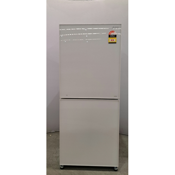 Mitsubishi Electric 421L Bottom Mount Refrigerator Glacier White Glass MR-HGS421EX-GWH-A