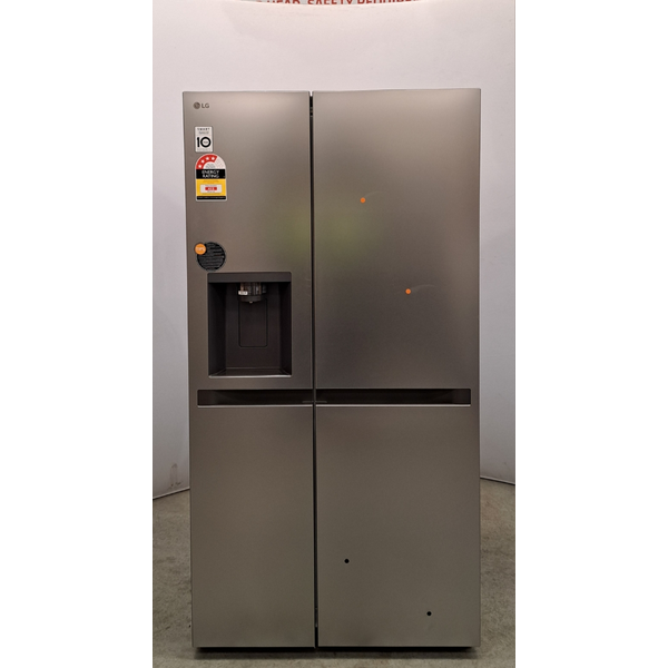 LG 641L Side by Side Refrigerator with Non-Plumbed Ice and Water Stainless Steel GS-N599PL