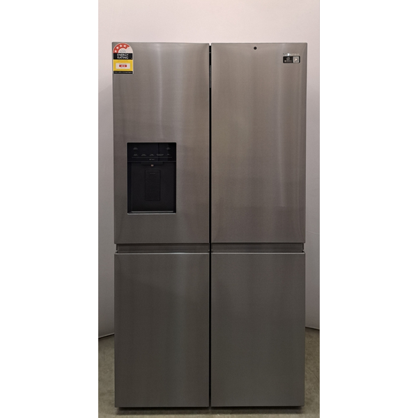 Hisense 640L PureFlex Quad Door Refrigerator with Non-Plumbed Ice and Water Dispenser Dark Stainless Steel HRCD640TBW