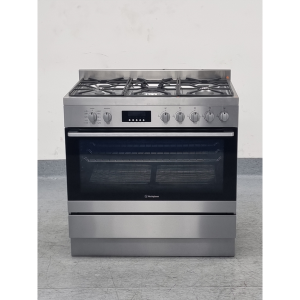 Westinghouse 90cm Freestanding Dual Fuel Oven/Stove WFEP915SC