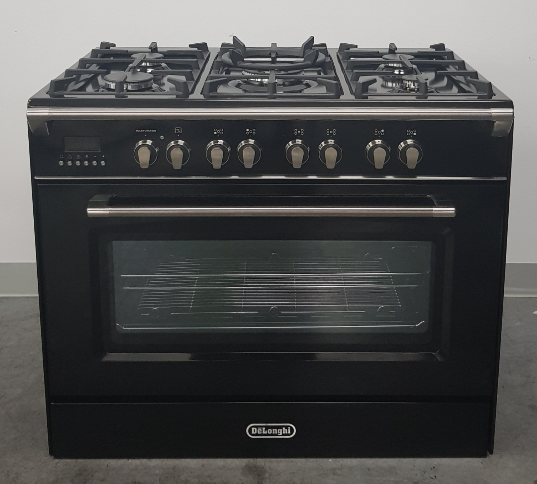 Delonghi 90cm Freestanding Dual Fuel Oven Black DEFV908BK | Home