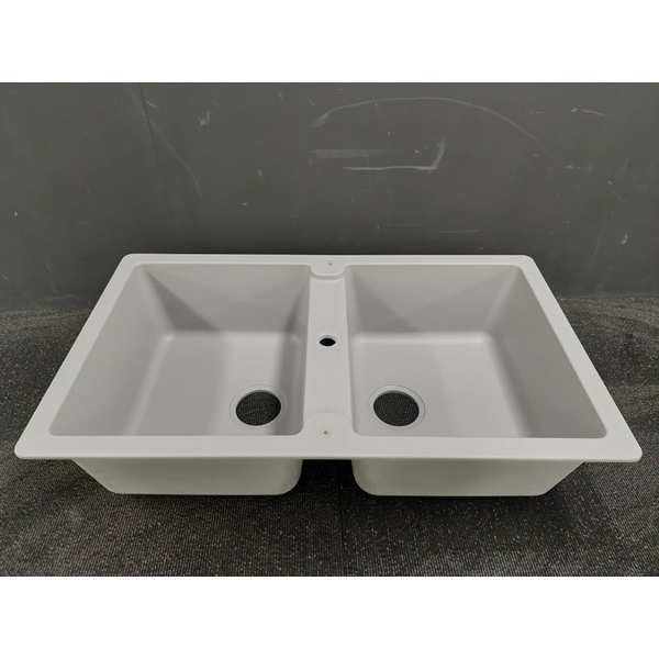 Abey Schock Typos N200 Double Bowl Sink with No Taphole - Croma TN200CR-NTH