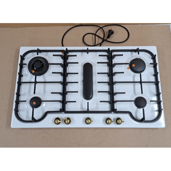 ILVE 90cm Nostalgie Series Natural Gas Cooktop with Tepanyaki Plate HCB90FCNWHG