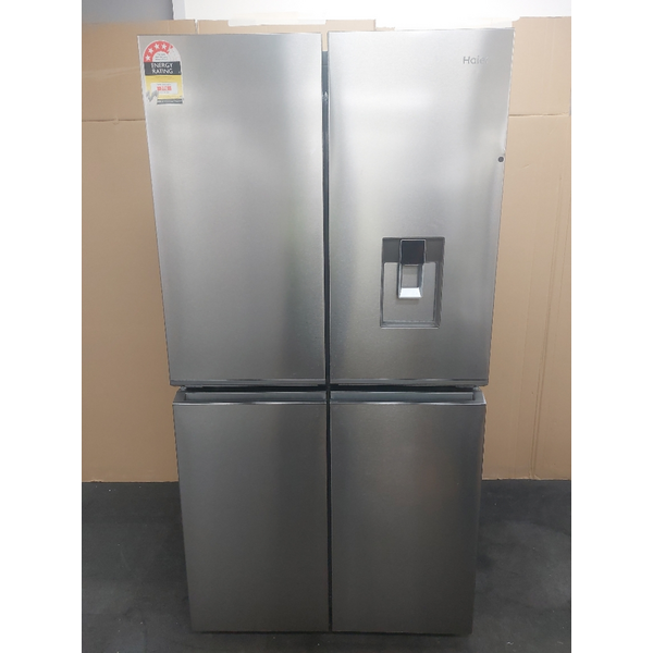 Haier 623L Quad Door Refrigerator with Ice and Water Satina Silver HRF680YPS
