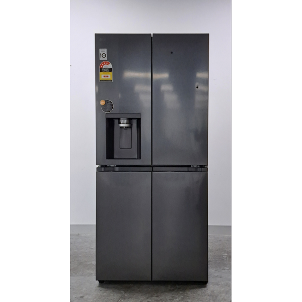 LG 506L French Door Fridge with Slim In-Door Ice and Water Dispenser Matte Black GF-L500MBL