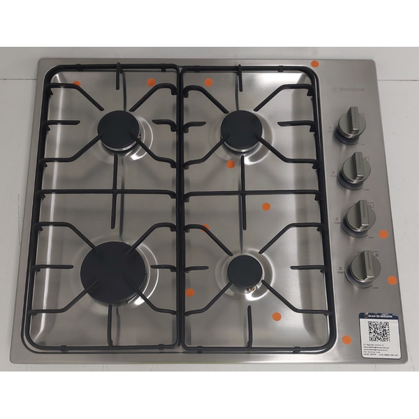 Westinghouse 60cm 4 Burner Stainless Steel Gas Cooktop WHG640SC