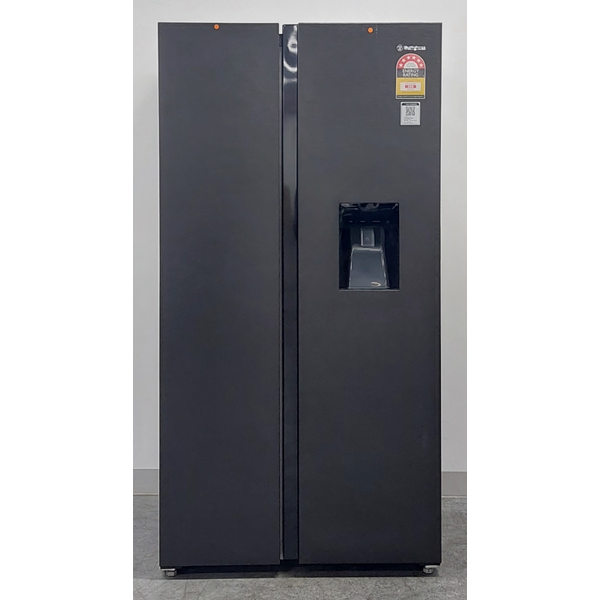 Westinghouse 619L Side by Side Refrigerator with Non-Plumbed Water Dispenser Matte Black WSE6240BB