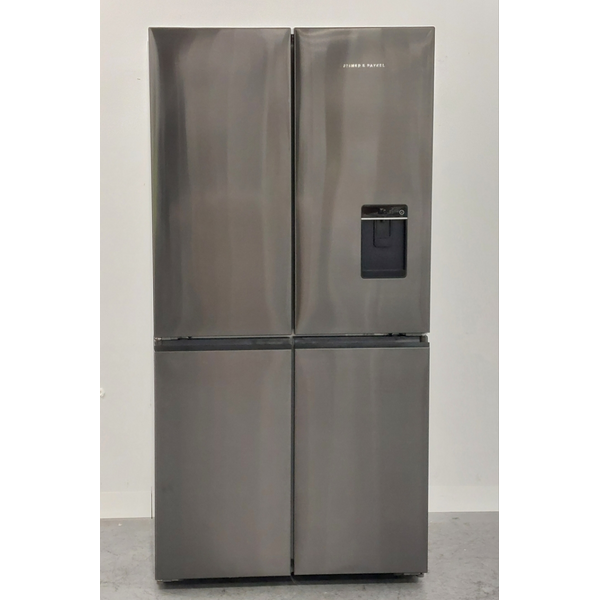Fisher & Paykel Series 7 538L Quad Door Refrigerator with Ice and Water Black Stainless Steel RF605QNUVB1