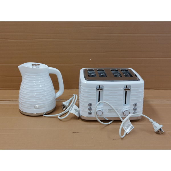 Westinghouse Kettle and Toaster Pack White 1.7L Kettle, 4 Slice Toaster WHKTPK14W