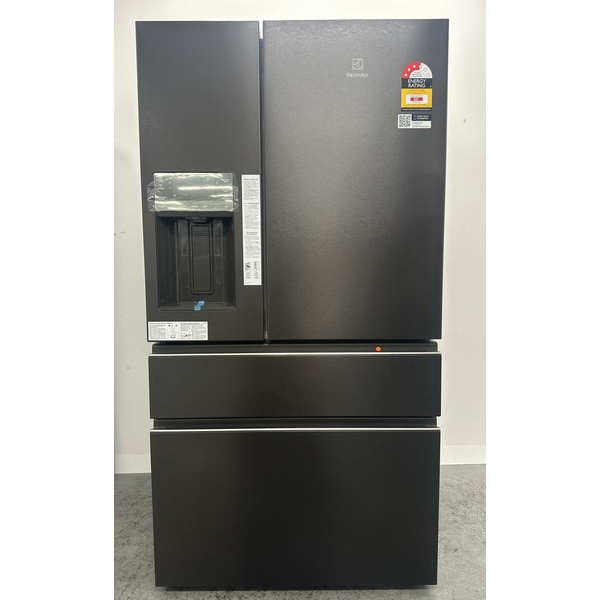 Electrolux 609L French Door Fridge with Plumbed Ice and Water Dispenser Matte Black EHE6191BB