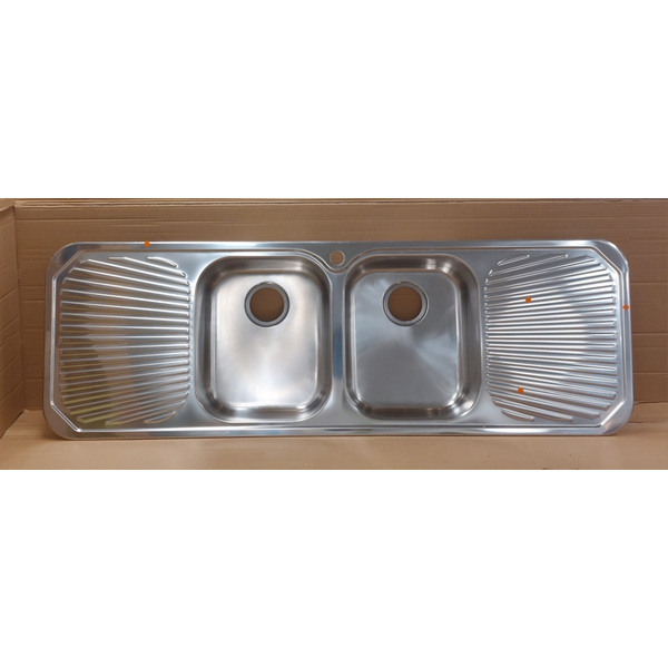 Oliveri Petite Double Bowl With Double Drainer Topmount Sink PE353