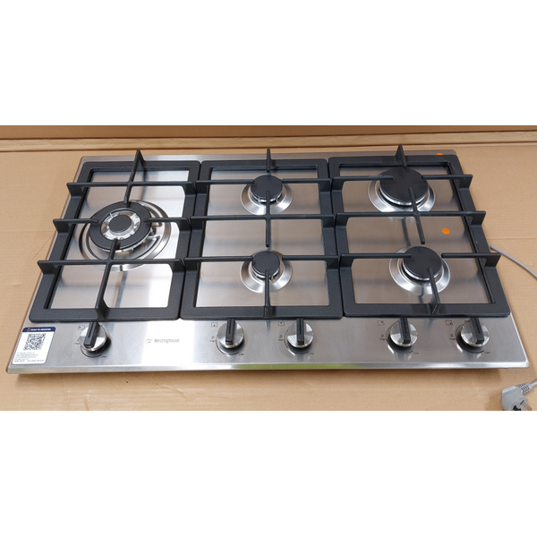 Westinghouse 90cm 5 Burner Natural Gas Stainless Steel Cooktop WHG954SC