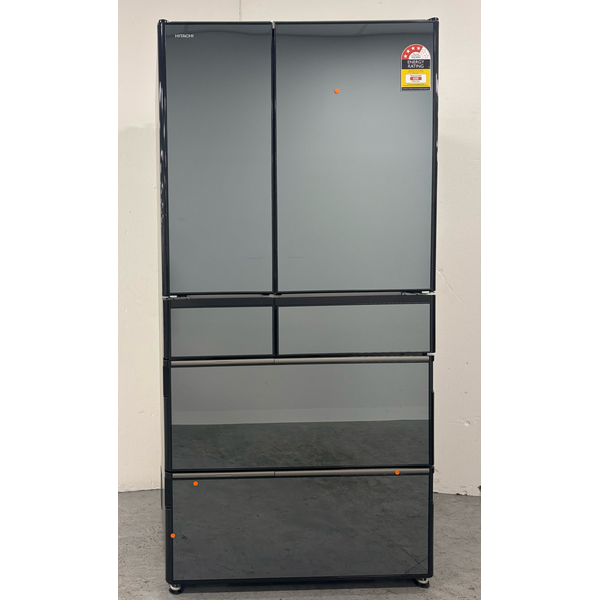 Hitachi 735L Multi Drawer French Door Refrigerator Crystal Mirror Glass RZX740RAX