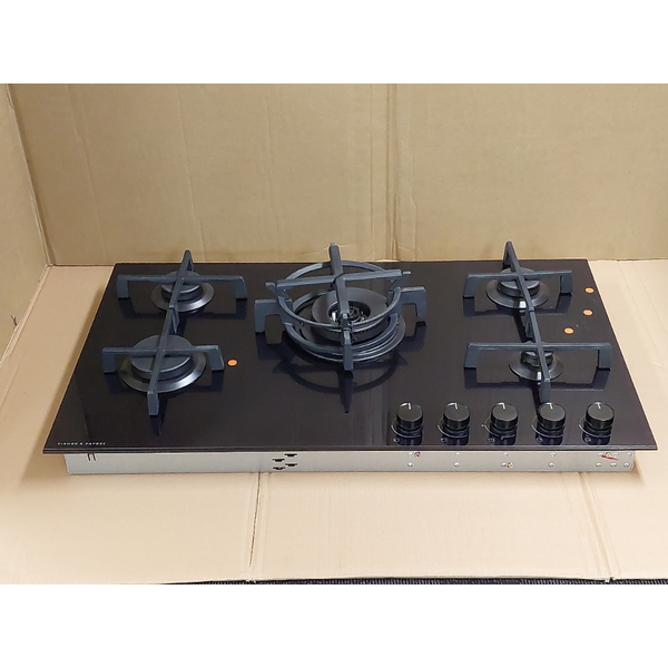 Fisher & Paykel Series 9 90cm Natural Gas Cooktop Black Glass CG905DNGGB4
