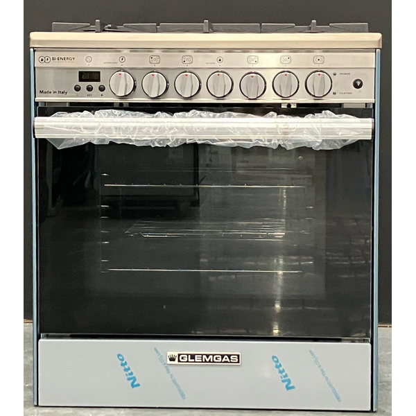 Glem Gas Glem 70cm Dual Fuel Bi-Energy Freestanding Oven Stainless Steel GB765DOP