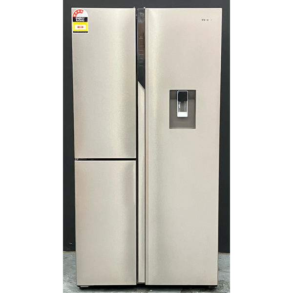 Haier 574L S+ Three Door Side by Side Fridge Non-Plumbed Water Dispenser Satina Silver HRF575XHS