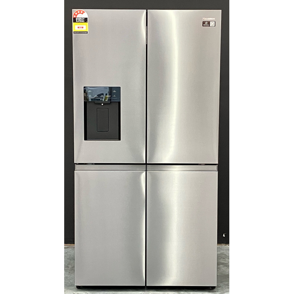 Hisense 640L PureFlex Quad Door Refrigerator with Non-Plumbed Ice and Water Dispenser Dark Stainless Steel HRCD640TBW
