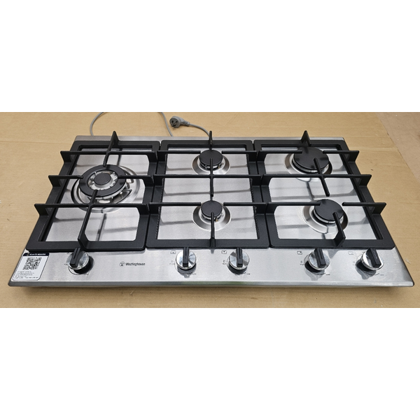 Westinghouse 90cm 5 Burner Natural Gas Stainless Steel Cooktop WHG954SC