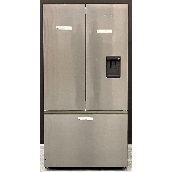 Fisher & Paykel Series 7 569L French Door Refrigerator with Ice and Water Black Stainless Steel RF610ANUB5