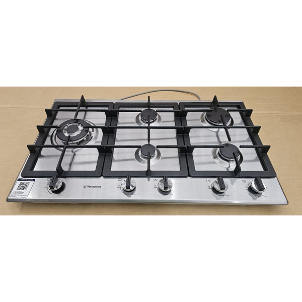 Westinghouse 90cm 5 Burner Natural Gas Stainless Steel Cooktop WHG954SC