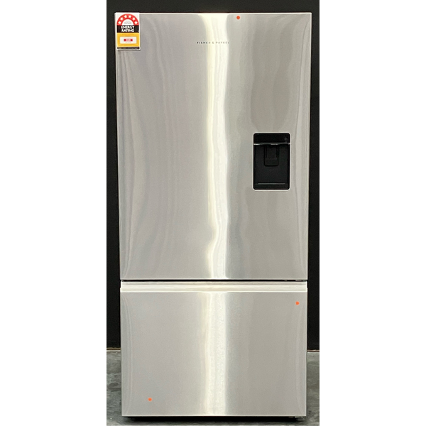 Fisher & Paykel Series 5 515L Bottom Mount Fridge with Ice and Water Stainless Steel Right Hinge RF505BRNUX1