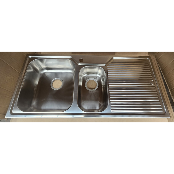 Oliveri Nu-Petite 1 and 1/2 Bowl Right Hand Drainer Topmount Sink NP601