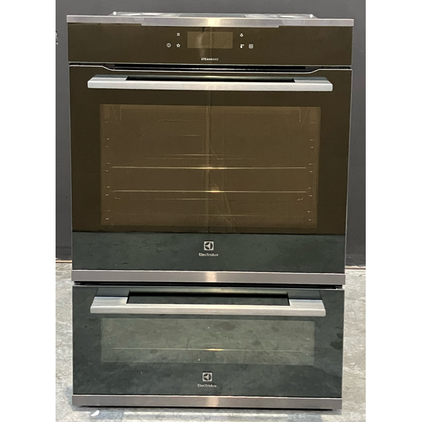 Electrolux 60cm Pyrolytic Dark Stainless Steel Double Oven with Steambake EVEP626DSE