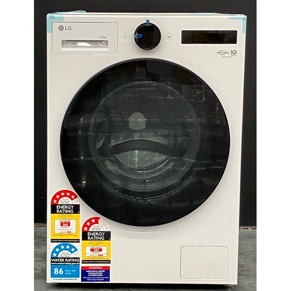 LG Series 10 12/8kg 10 Series Front Load Washer Dryer Combo with AI Essence White WXC10-1412W