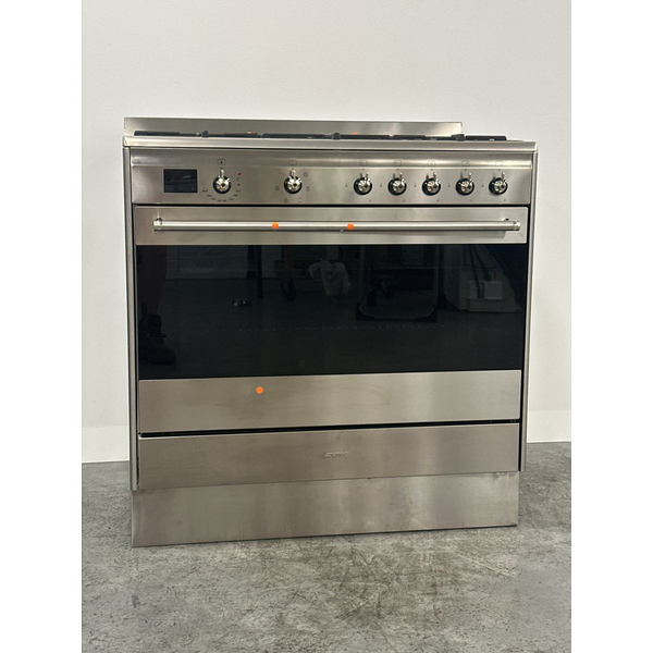 Smeg 90cm Classic Freestanding Dual Fuel Oven-Stainless Steel FS9606XS1