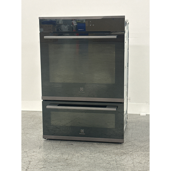Electrolux 60cm Pyrolytic Dark Stainless Steel Double Oven with Steambake EVEP626DSE