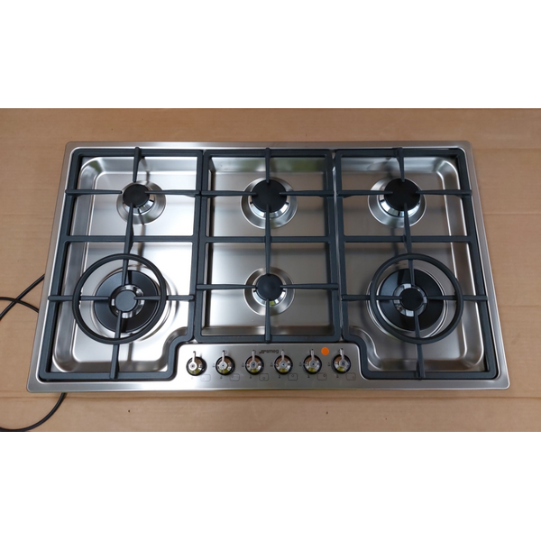 Smeg 90cm Classic 6 Burner Stainless Steel Cooktop PGA962