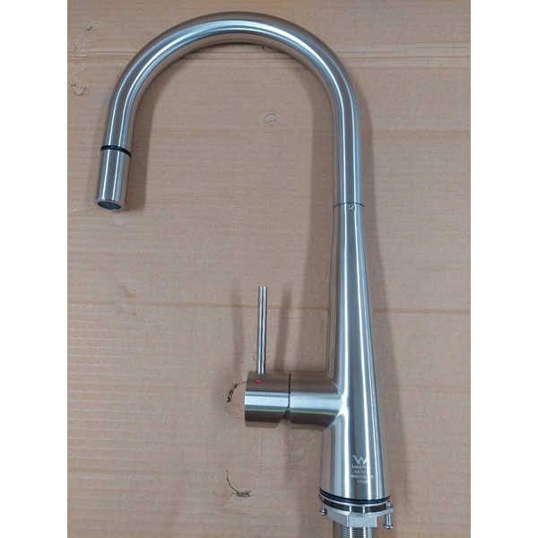 Oliveri Essente 316 Stainless Steel Goose Neck Pull Out Mixer - Stainless Steel SS31625