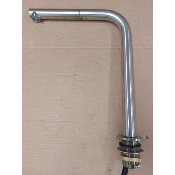 Abey Poco Square Pull Out Kitchen Mixer Tap Brushed Nickel 8K1-BN-LF