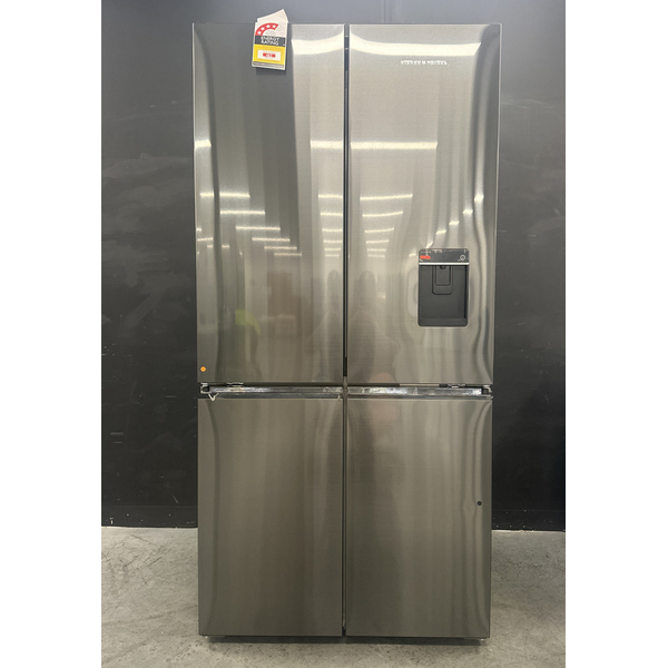 Fisher & Paykel Series 7 690L Quad Door Refrigerator with Ice and Water Black Stainless Steel RF730QNUVB1